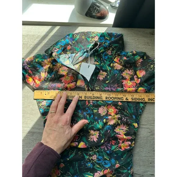 NWT Ted Baker Mesh Shirt Dress Black Floral Size 1 Equivalent Size 2-4 - Picture 9 of 10
